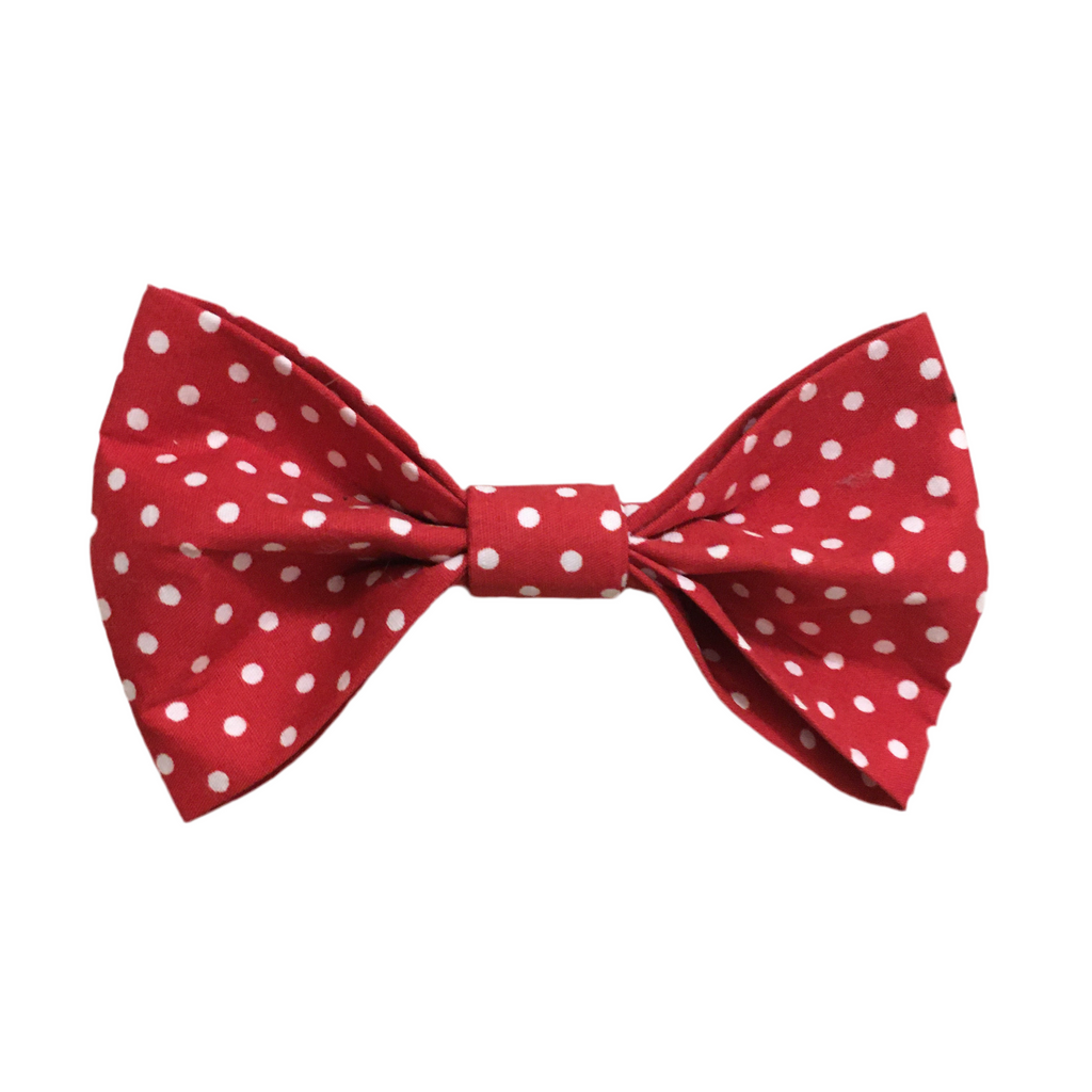 Red Small Polka Dots Bow-0