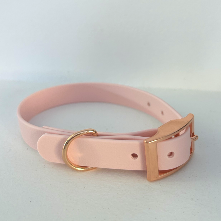 Handmade Biothane Dog Collar - Baby Pink- 20mm-4
