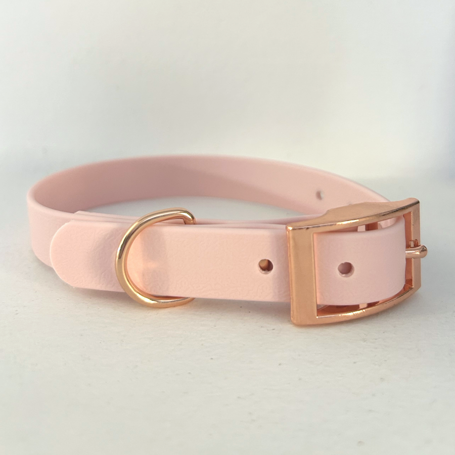 Handmade Biothane Dog Collar - Baby Pink- 20mm-0