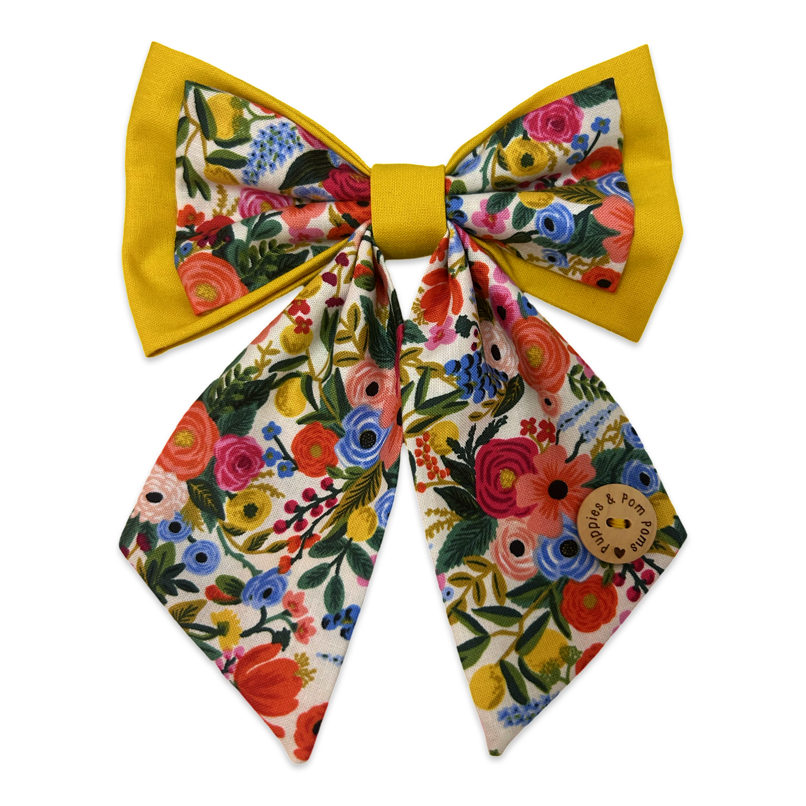 Handmade Dog Sailer Bow Tie - Double Bow - "Garden Party"-0