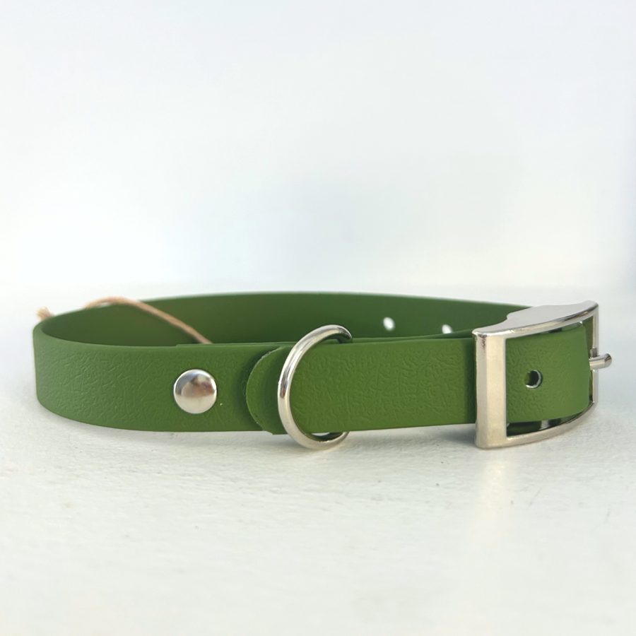 Handmade Biothane Dog Collar - Green - 20mm-3