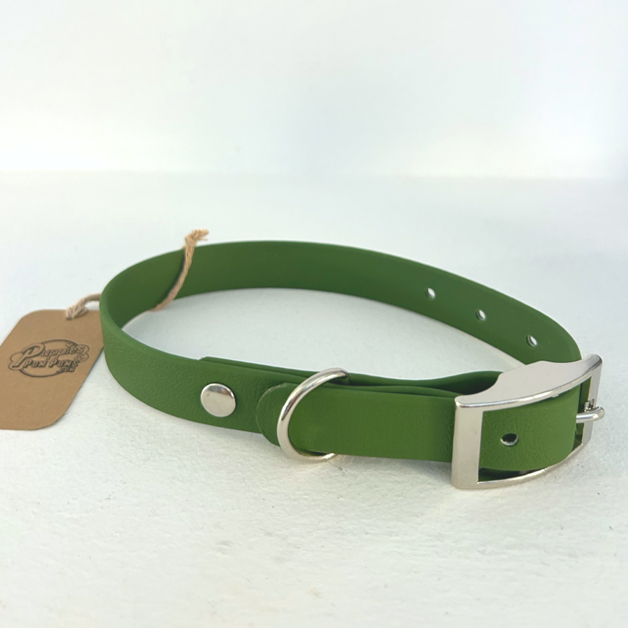 Handmade Biothane Dog Collar - Green - 20mm-2