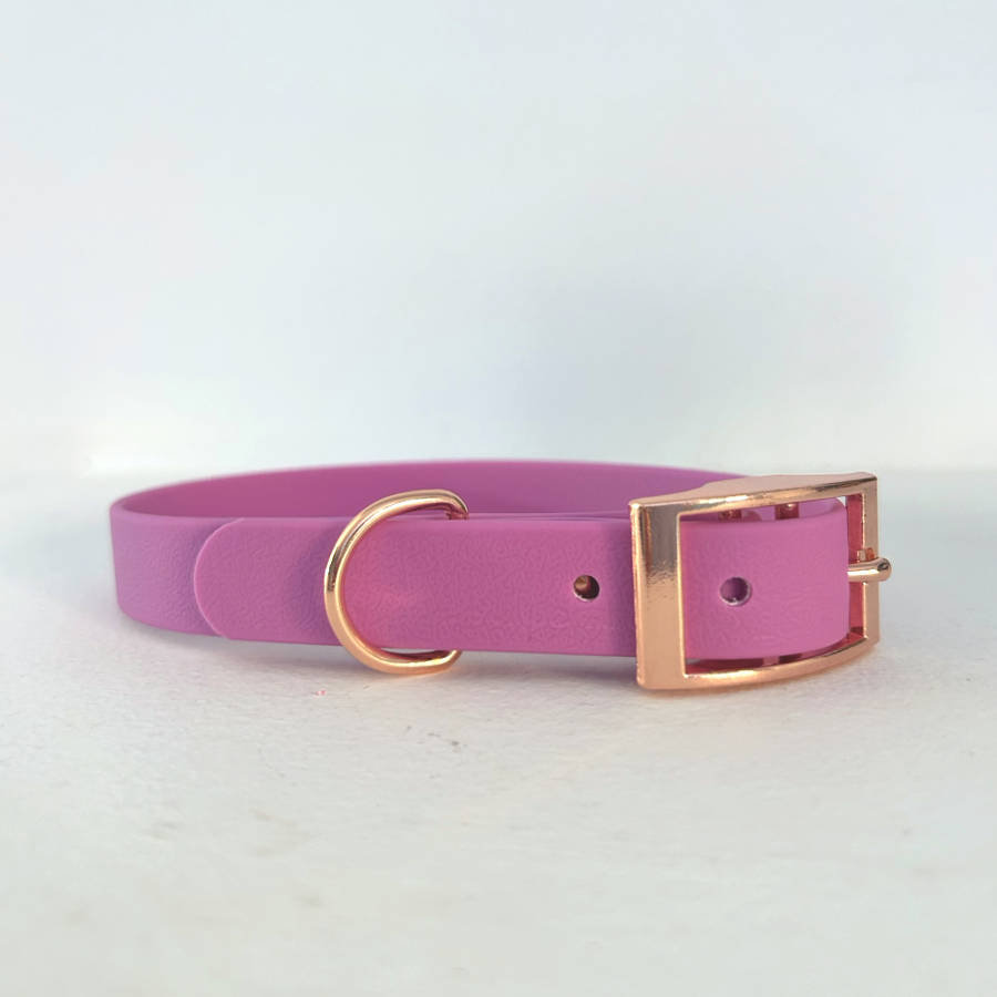 Handmade Biothane Dog Collar - Amethyst - 20mm-3