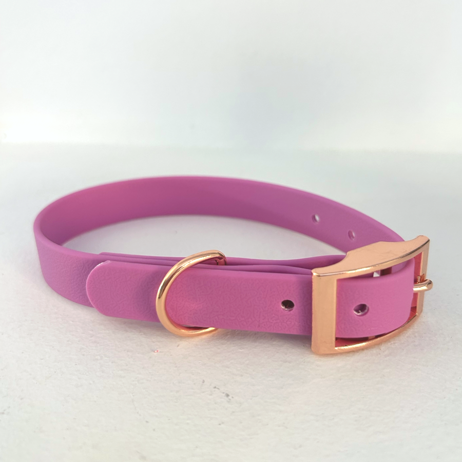 Handmade Biothane Dog Collar - Amethyst - 20mm-2
