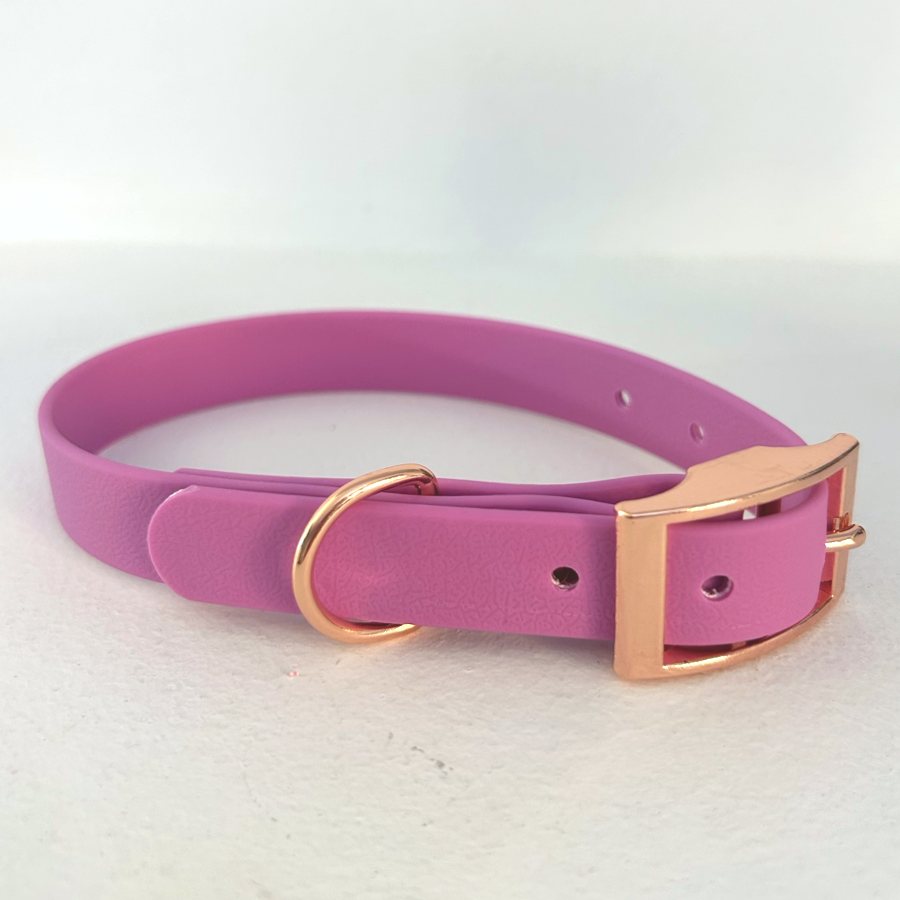 Handmade Biothane Dog Collar - Amethyst - 20mm-1