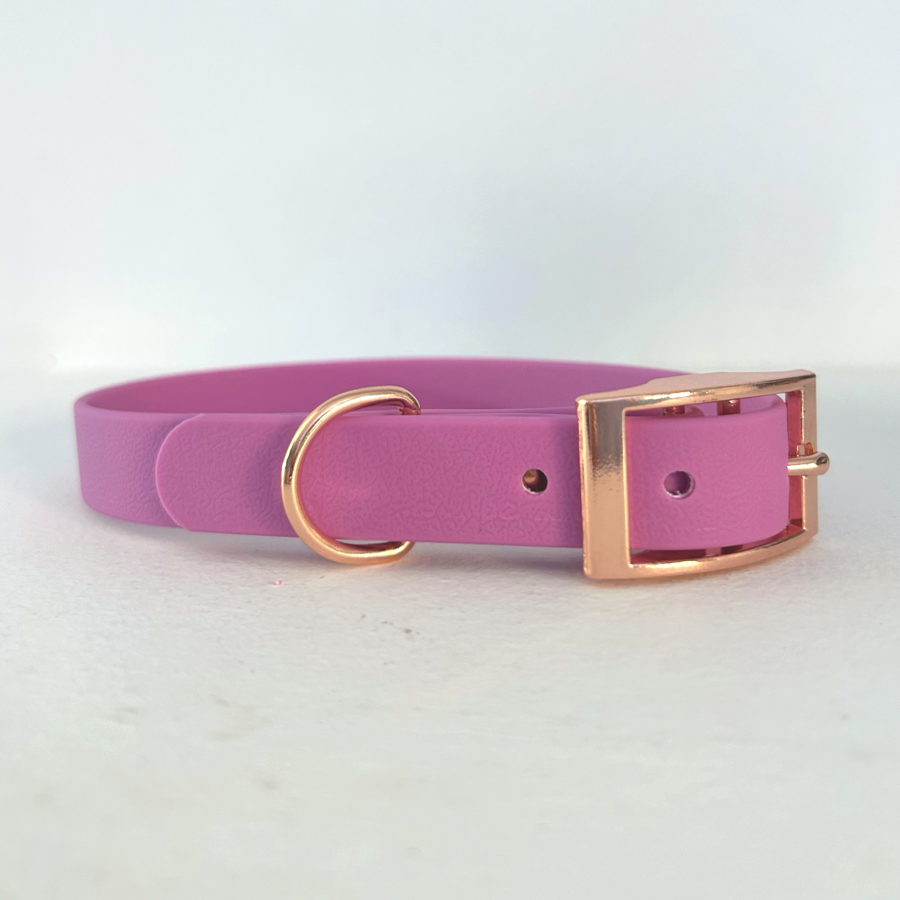 Handmade Biothane Dog Collar - Amethyst - 20mm-0