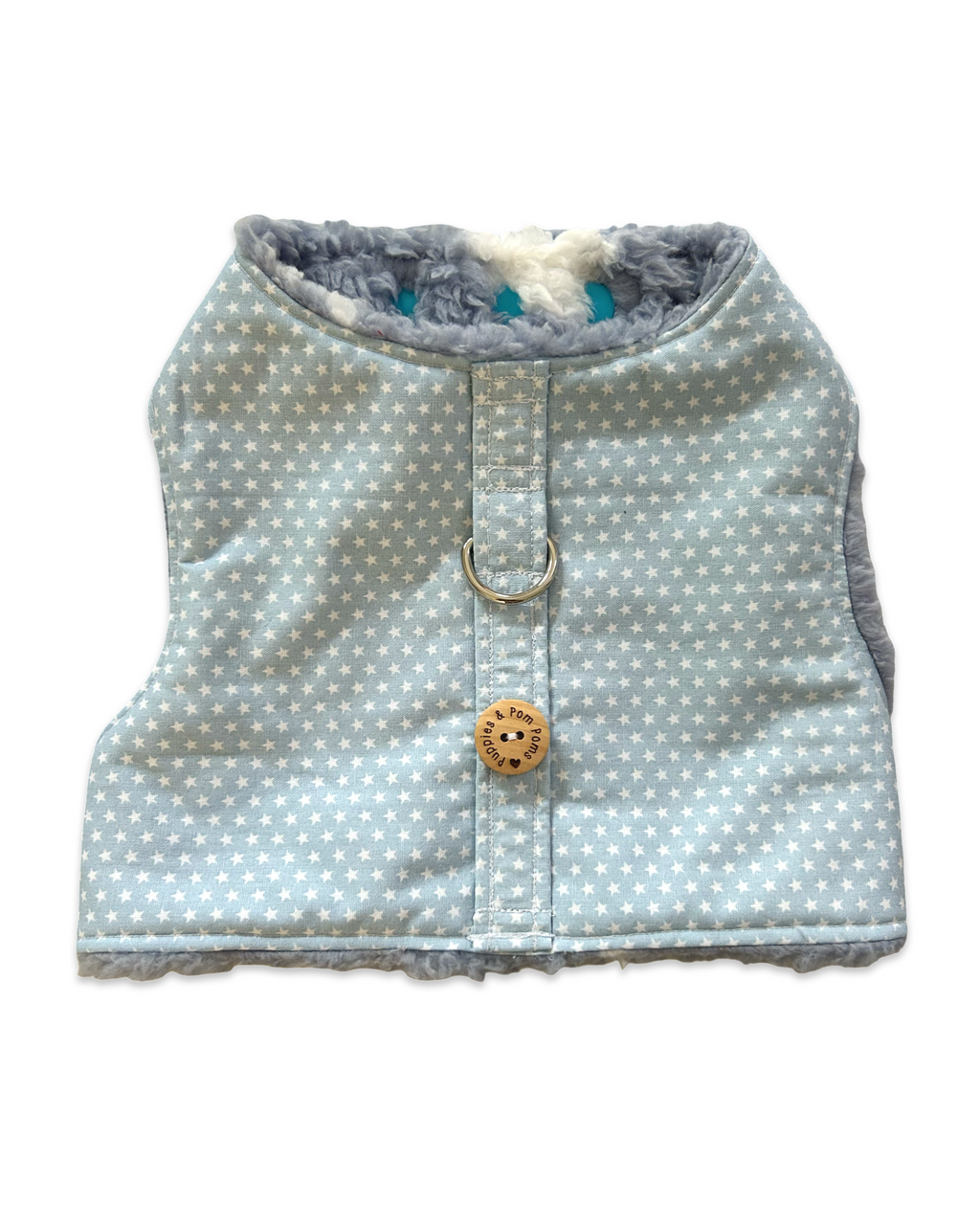 Handmade Dog Harness - Baby Blue Stars-0